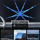 helloleiboo Car Windshield Sun Shade Umbrella 57" x 32", Windshield Sun Shade Foldable with 5-Layer Thickened Vinyl Coating Reflective Heat & UV Protection Fits Most Sedans & Compact SUVs