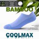 BRISIRA Bamboo Viscose Non Slip Pilates Socks Men Women No Show Grip Compression Thick Cushion Yoga Barre Grippy Ankle (L)