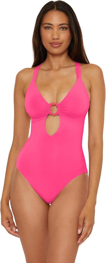 BECCA Women's Marble Canyon One Piece Swimsuit, Adjustable, Bathing Suits (Punch, Small) BECCA Women's Marble Canyon One Piece Swimsuit, Adjustable, Bathing Suits (Punch, Small)