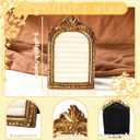Liliaafar Vintage Ring Holder Arch Gold Ring Wedding Display Suede Jewelry Box Stand Frame Earring Tray Anniversary Engagement Baroque Organizer Photograph Prop for Women Birthday Christmas Gift