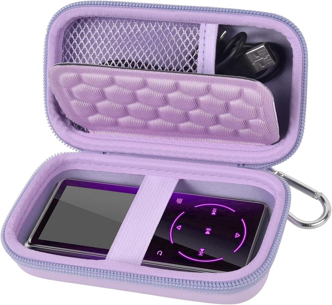 Comecase MP3 & MP4 Player Case for SOULCKER/G.G.Martinsen/Grtdhx/iPod Nano/Sandisk Music Player/Sony NW-A45 and Other Music Players with Bluetooth. Fit for Earbuds, USB Cable, Memory Card Purple