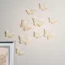 Inspired by Jewel Butterfly Wall Decorations Premium Quality Real Feather 3D Wall Decals Girls Bedroom | Stunning Gold Glitter Decor Stickers All Rooms & Nursery Sets | 10 Adhesive Pieces