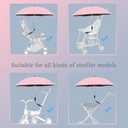 Stroller Umbrella, Pram Umbrella with Adjustable Universal Clamp,The Open Diameter of The is 85cm/33.5in, with Sun Protection Fabrics with Coating
