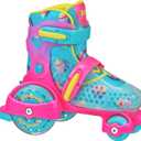 Fun Roll Beginner Roller Skates by Roller Derby, Adjustable Sizing, Skates for Kids, Toddlers, Boys, Girls (Small (7-11), Ice Cream)