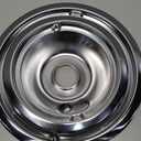 4-Piece Drip Pans Set - Compatible with GE Stoves - Chrome Finish Electric Stove Burner Drip Pans - 2 x 6inch, 2 x 8inch Stove Drip Pans - GE Stove Drip