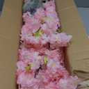 Artificial Pink Cherry Blossom Tree 5.5ft(67in) Tall Fake Silk Leaves Indoor Decor Handmade Lifelike Sakura Tree for Wedding Realistic Cherry Plant in Pot for Home Living Room,Office,Outdoor Decor