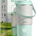 Portable Bottle Warmer with 120W Fast Heating, Portable Milk Warmer for On-the-Go Use, 18000mAh Rechargeable with Long Battery Life, 316 Stainless Steel Warmer for Breast Milk, Formula & Water (Green)