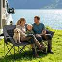 Oversized 3 Person Camping Chair Heavy Duty Double Camp Loveseat