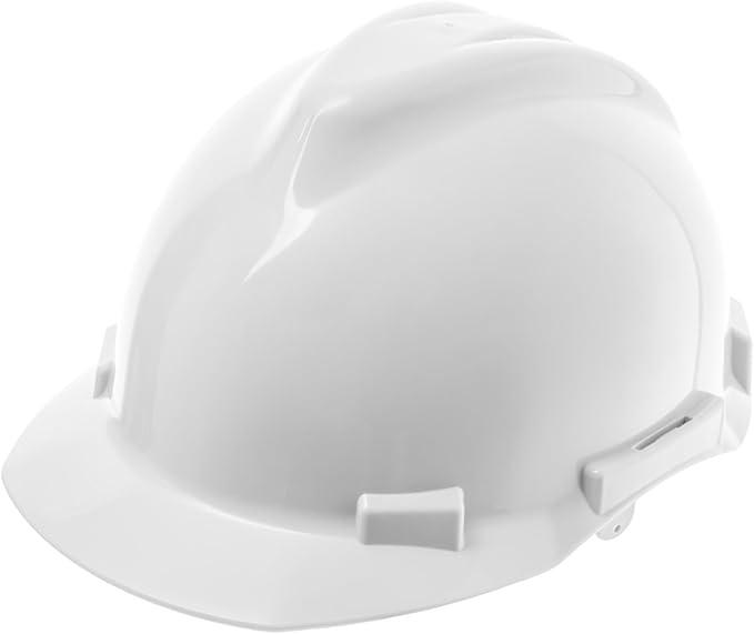 Glove Station Hard Hat for Men & Women - Construction Safety Helmet & Hard Hat, One Size with Padded 4-Point Ratchet Suspension, Non-Vented High-Density Polypropylene Shell (1 Pack, White)