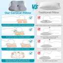 BDEUS Sleep Apnea Pillow, Cervical Neck Pillow for Pain Relief, Ergonomic Side Sleeper Pillow for Adults, Orthopedic Contour Memory Foam Pillow for Neck Support, Anti Snore, Cooling, Grey