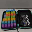 Monthly Pill Organizer 3 Times a Day, with Portable Hard Shell, Pill Cutter, 31-Day Box, Plastic Opening Pick, Monthly & Weekly Stickers, Convenient Medication Management (Black, 3 Times a Day)