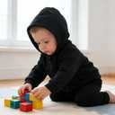 ROMPERINBOX Unisex Solid Baby Sweatshirts Hoodies, Lightweight Full Zip-up Jackets Coat 0-3 Months
