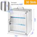 30 Slots Aluminum Alloy Pocket Chart Storage Cabinet for Cell Phones,Wall-Mounted with a Locked,Can be Carried by Hand (30 Slots Cabinet), 30 Slots Transparent