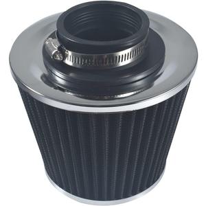 Universal 2.5" 63.5mm High Flow Cold Air Intake Filter fit for Most Cars Intake Piping - Washable Aluminum Cone Design with Stainless Steel Clamp (black)