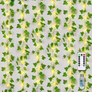 21ft Fake Vines with 50 LED USB String Lights, Artificial Plants, Room Decor, Hanging Ivy Greenery Garland, Leaves for Balcony/Wall/Garden/Patio Decor