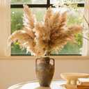 Ceramic Rustic Vase for Home Decor - 9.8Inch Handmade Farmhouse Vases,Decorative Vase for Living Room,Centerpieces,Mantels - Vantage Brown