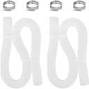 Pool Hoses for Above Ground Pools, Pool Filter Pump Hoses Compatible with Intex Pool Filter Pump 607, 637 With 4 Metal Clamps (W-2 Pack) 3"