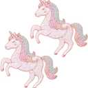 2 Pack Unicorn Patches, Iron On Patches for Backpacks, Hats, DIY Sew on Applique Patch, Vintage Embroidered Patches for Repair Clothes, Jackets, Jeans