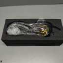 2 PCS Black Gold Ceramic Statues For Home Decor Accents, Modern Abstract Art Sculptures, Elegant Tabletop Decorative Objects For Dining Room, Entryway, Tv Stand, Mantel, Coffee Table Centerpieces