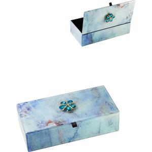 Jewelry Box for Women, Marble - Patterned Jewelry Organizer Box, Glass Modern Jewelry Holder For Earring, Ring, Necklace, Bracelets, Christmas Mother's Day Valentine Jewelry Gift Box (large)