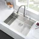 25 x 22 Inch Drop in Kitchen Sink 16 Gauge Stainless Steel Kitchen Sink 2-Holes 10 inch Single Bowl
