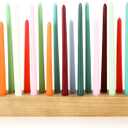 Mumufy 18in Long Wooden Taper Candle Holders for Birthday Party Candlestick Table Centerpiece Giant Wooden Farmhouse Candle Holders Decorations for Birthday Wedding Anniversary Desktop(Natural Wood)