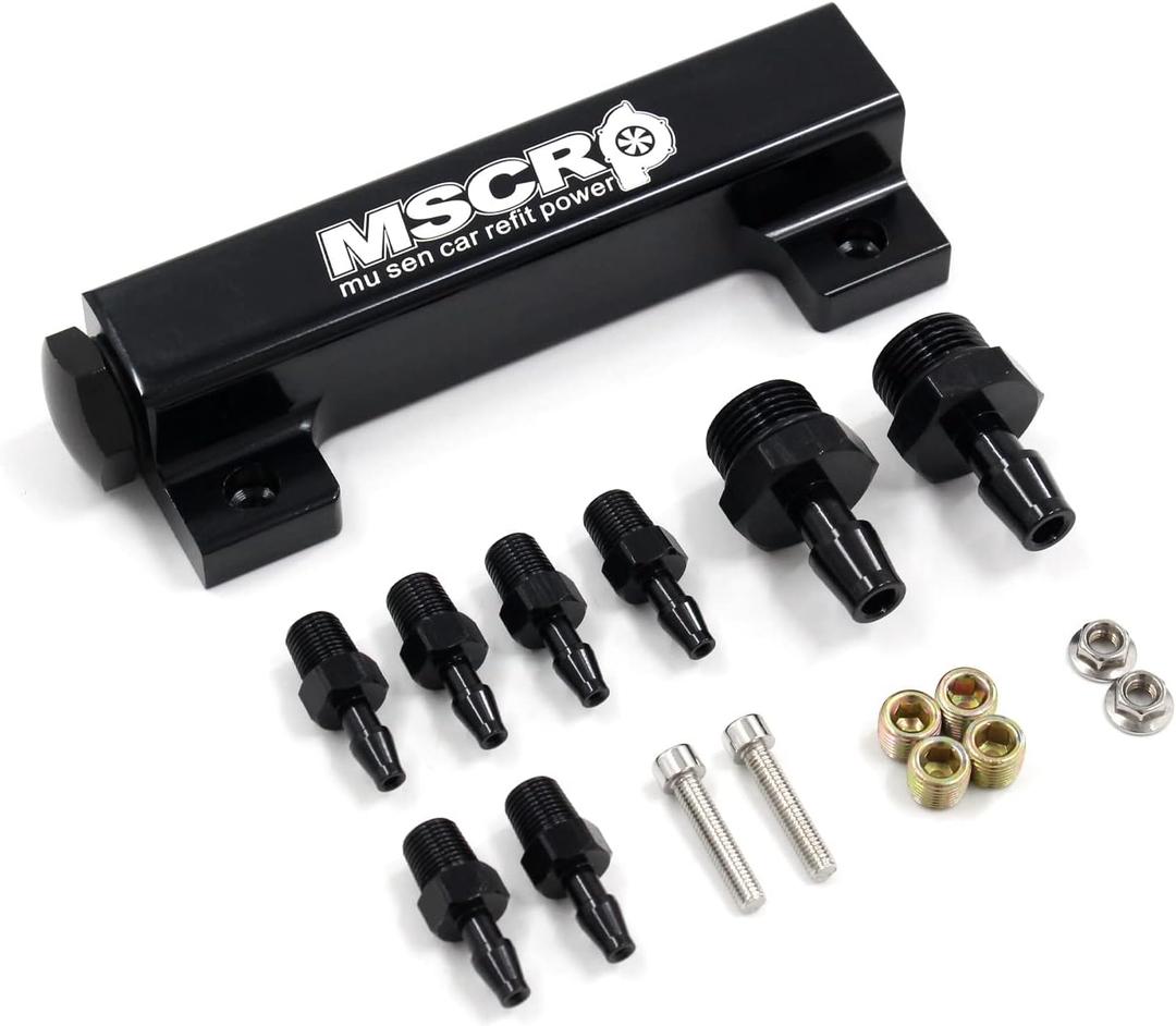 6 Port Vacuum Block Intake Manifold Kit Fuel Wastegate Turbo Boost 1/8NPT for Racing