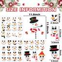 2 x 44pcs Snowman Face Stickers for Crafts Cute Christmas Ornaments Vinyl Snow Man Face Decals Xmas Winter Holiday Stickers for Window Glass Cups Balls Jars Wall Party Supplies Home Decoration(face44)