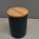 Sweejar Kitchen Canisters Ceramic Food Storage Jar, Stackable Containers with Airtight Seal Wooden Lid for Serving Ground Coffee, Tea, Sugar, Salt and More - 28 Fl Oz (Navy)