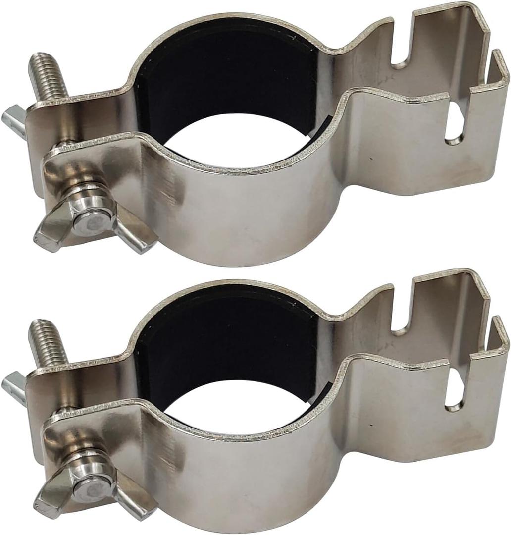 Pipe and Drape Clamps, Drape Support Clamp, 3 Way Extra Double Crossbar for Backdrop Stand Double Crossbar Pipe and Drape Kit and Flower Wall Backdrop (Iron Clamp, 2 Pack) (Adjustable Upright Clamp)