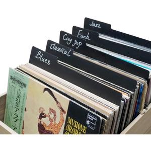 sdroceRyaM 12.9 Inches Vinyl Record Dividers 30pcs Black Hard PP Material Category Tab Double-Side Plastic Record Guides for LP, Album Crate, Bookshelf Organizer