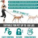 PetAmi Hands Free Dog Leash, Dog Running Leash Belt Bag for Walking, Jogging, Dog Waist Double Zipper Pouch with Poop Bag Dispenser, Dual Padded Handles Reflective Bungee Leash, Double (Black)