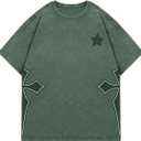 SOLY HUX Men's Goth T Shirt Y2k Graphic Tees Short Sleeve Crewneck Vintage Streetwear Shirts (Green, XL)