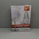 9" Lighted Makeup Mirror, 1X/20X Rechargeable Magnifying Mirror with 3 Color Dimmable Lights for Bedroom Tabletop, Base Charging and Switch, Women Gift (Brushed Nickel)