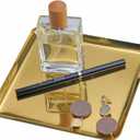 FREELOVE Metal Decorative Tray, Catchall Trays for Candle Tools Napkin Holder, Perfume Jewelry Organizer Makeup Trinket Dish, Dresser Vanity Counter Coffee Table Decor, Mirror Gold, 8''X8'' (7.5" x 7.5" x 0.5")