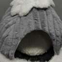 SEIMMIE Cat Cave Bed for Indoor Cat - Cat Cave Beds with Machine Washable Slip Resistant Bottom, Kitten Bed, Pumpkin Cat Beds (Medium, grey)