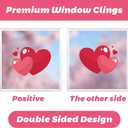 9 Sheets Valentine's Day Window Clings,Double-Sided Glass Window Stickers Decor,Reusable Red Pink Love Heart Stickers Decals for Home Wedding Anniversary Party Store Glass Holiday Decoration (V01)
