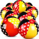 Leyndo 12 Pack Themed Beach Ball for Kids 7.87" Bulk for Summer Pool and Beach Game Gifts and Birthday Party Supplies and End of The Year Class Party Decorations Favor (Red, Black)