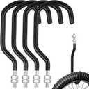 4 Pcs Machine Thread Bicycle Storage Hook with Nut Heavy Duty Bike Hooks M10 x 1.5 Machine Threading Hook Rubber Coated Bicycle Hanger for Hanging Large Mountain Bike Tire (3.15 Inch,Black)