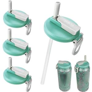 DIPESI 4 Pack Soda Can Lids with Straws,Inspired by Energy Drink Can Colors Fits fit Standard 12oz/16oz Cans