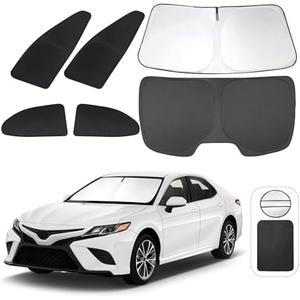 TINGLU Window Shades for Toyota Camry 2018-2024 Accessories Car Side Full Windows Rear Triangular Windshield Sun Shade Sun UV Rays & Privacy Protection for Camping,Napping,and Relaxing 6PCS