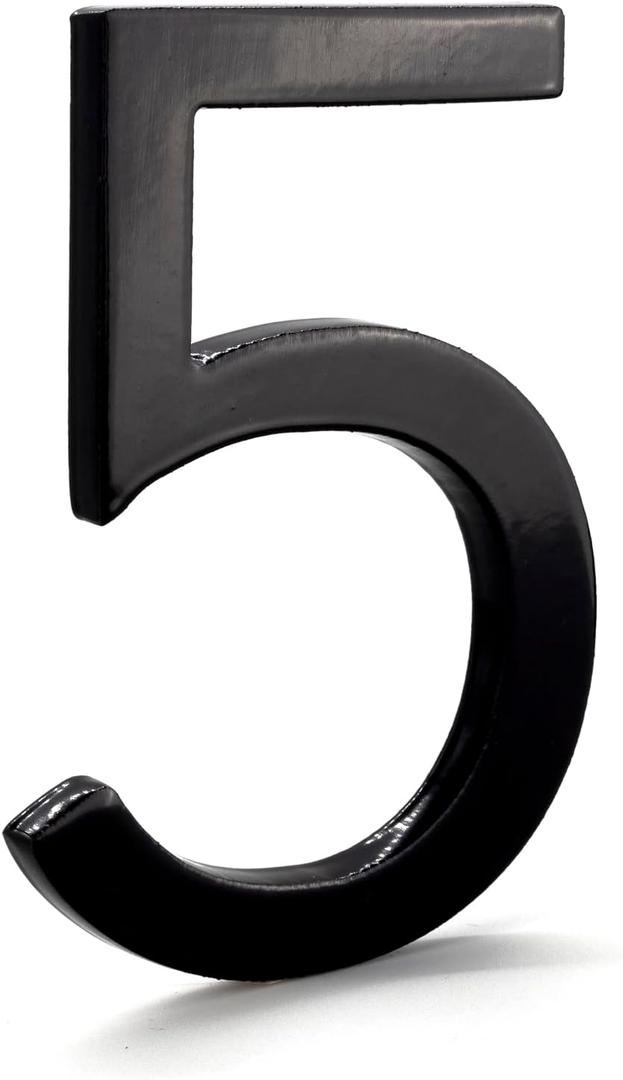 Montague Metal Products MHN-10-5-F-BK1 Floating House Number, 10 inches x 7.5 inches x 0.375 inches, Black
