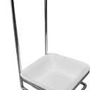 Steel Upright Ladle Holder Square White Ceramic Bowl Spoon Rest Rack Cooking Utensil Holder