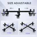 500lb Capacity Patio Umbrella Stand Heavy Duty Mobile Base with Wheels Adjustable 14-21 Inch Metal Stand Support with Lockable Casters for Deck Poolside Outdoor