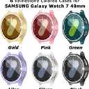 RICHONE [6 Pack] Bling Screen Protector for Samsung Galaxy Watch 7 40mm, Sparkly Rhinestones Soft Bumper Cases Galaxy Smart Watch7 Covers Accessories for Women Men (SM-L300, Samsung Watch 7 40mm)