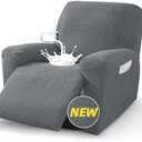 MAXIJIN Waterproof Recliner Chair Covers 3 Pieces Recliner Cover That Stay in Place, Washable Lazy Boy Recliner Slipcovers with Pockets Reclining Protector for Pet, Kids (Recliner, Light Gray)