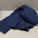 Bedsure Gentlesoft 100% Cotton Big Blanket Oversized King for Bed - Large Breathable Thick Cooling Waffle Weave Blanket for Summer, Couch Cover, Navy, 120x94 inches