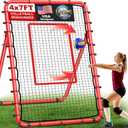 TomCare 7x4FT Volleyball Rebounder Net Bounce Back Training Equipment with 5 Adjustable Angles Volleyball Practice Net for Bumping & Spiking Portable & Steady Indoor Outdoor Rebound with Sandbags (Red)