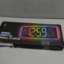 EASYERA 16.5" Large Digital Wall Clock with BT Sync, RGB Lights with 11 Scenes Mode Remote Control, Dual Alarms with Big LED Display, Auto DST, Temperature for Classroom Gaming