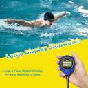 Waterproof Stopwatch Timer, Large Display Simple Silent Stop Watch with ON/Off Function No Clock No Calendar No Alarm Basic Operation for Sports Coaches Swimming Running Training, Blue